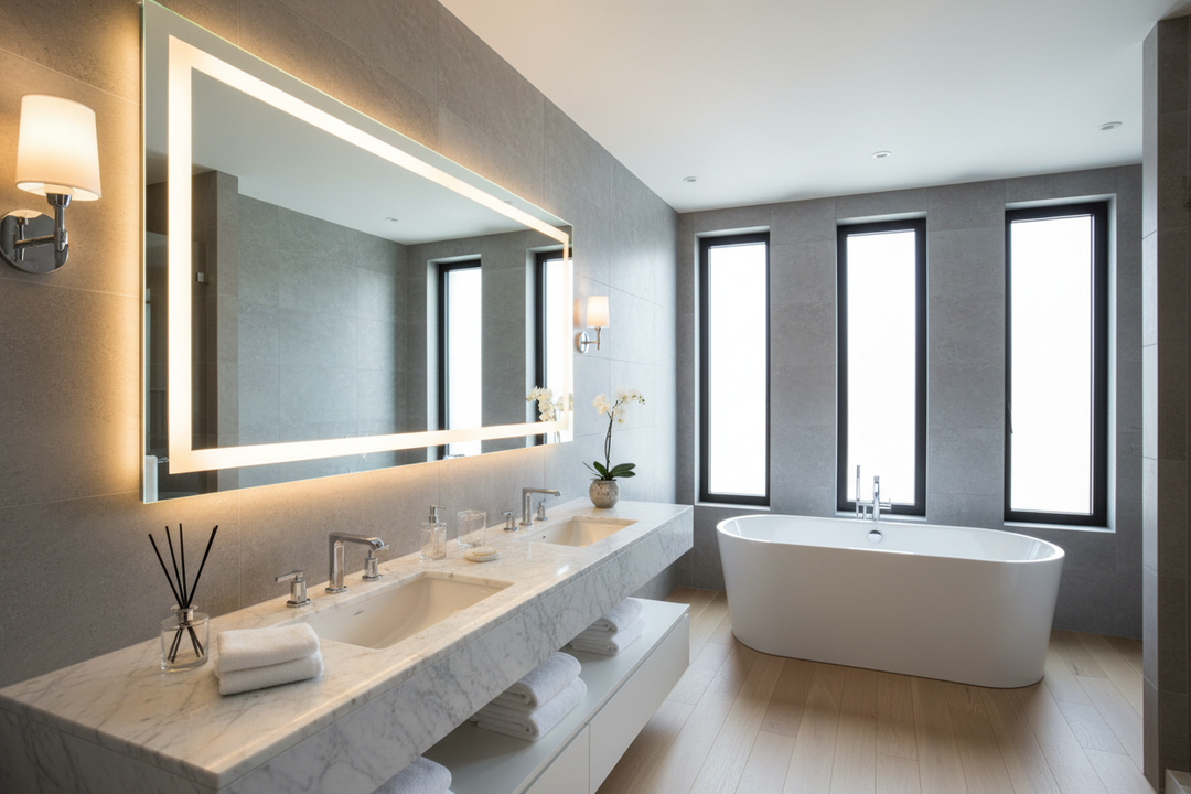 How to Style Big Vanity Mirrors with Lights for a Luxury Look