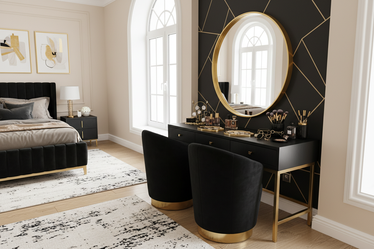 The Common Black and Gold Vanity Set Layout Mistake