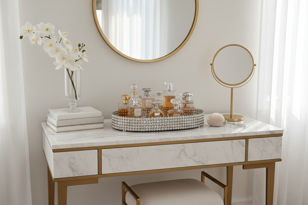 Elevate Your Vanity: The Bling Perfume Tray Styling Guide