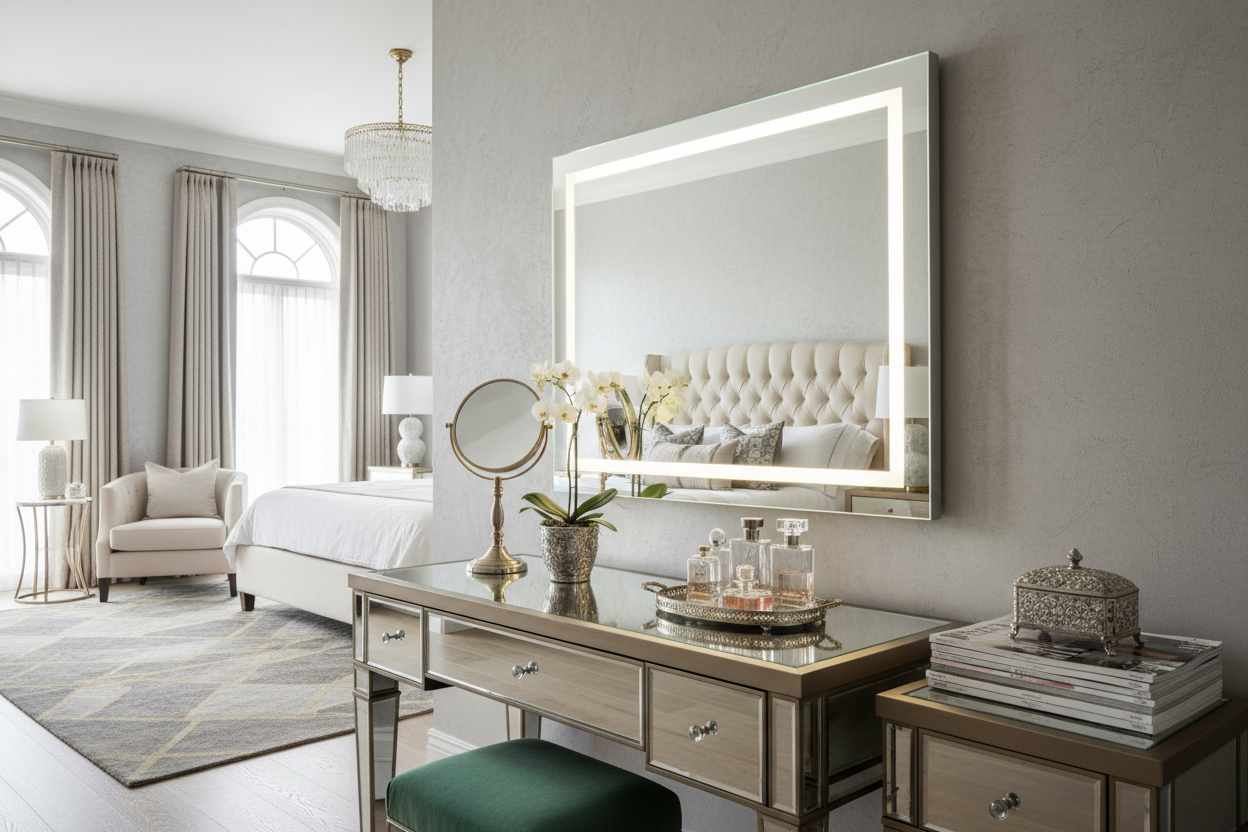 How to Style a Vanity Mirrored Desk for a Luxury Look