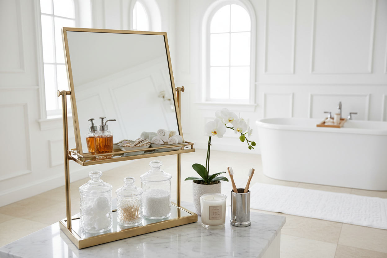How to Style a Mirror Vanity Stand for a Luxury Look