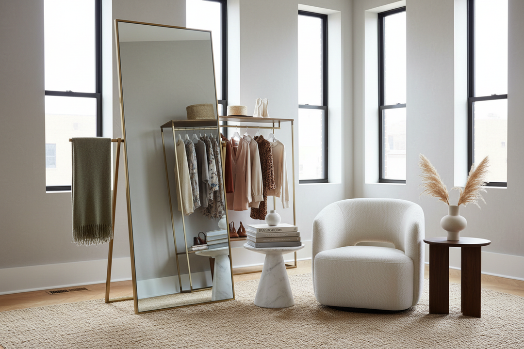 Styling A Full Body Mirror With Stand For A High-End Look