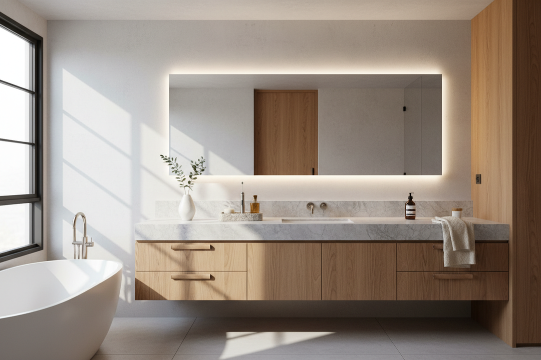 The Design Secret: Styling a Built In Vanity Mirror
