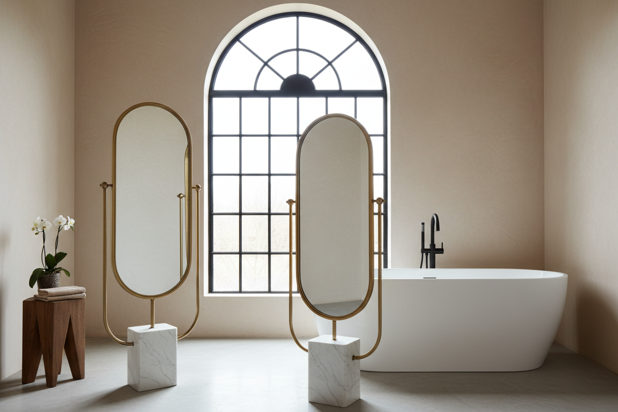 Achieving High-End Style with Bathroom Mirrors on Stands