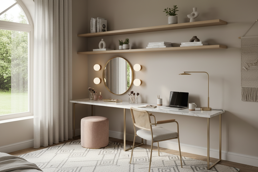 Vanity With Desk: How to Style a Dual-Purpose Space