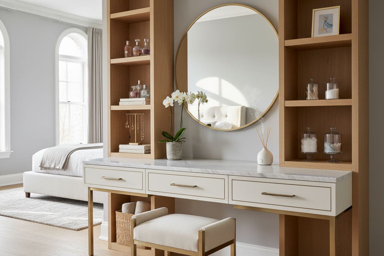 Vanity Desk Shelves: How to Style for a High-End Look
