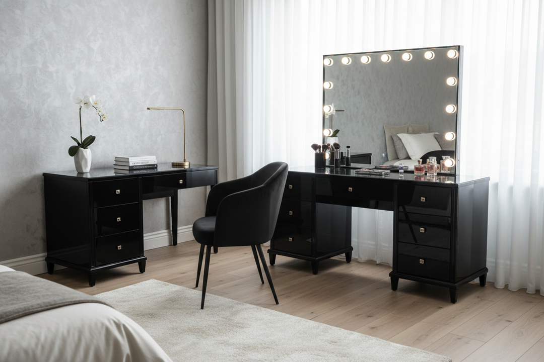 Black Makeup Desk With Drawers: Styling for a High-End Look