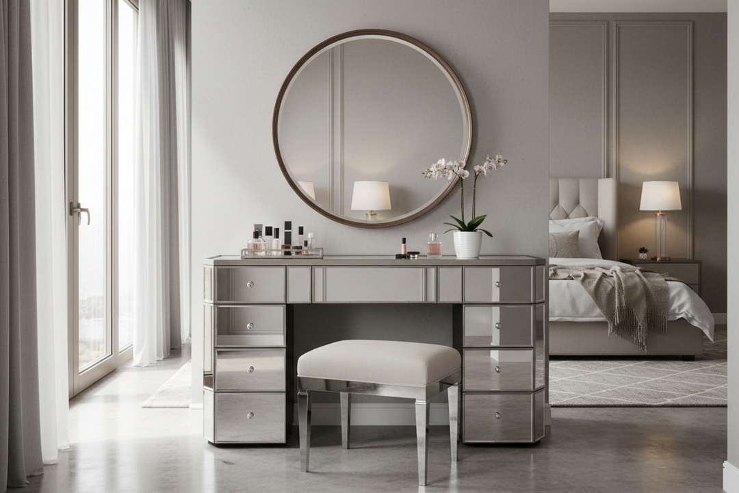 Mirrored Desks and Vanities: How to Avoid the Tacky Showroom Look
