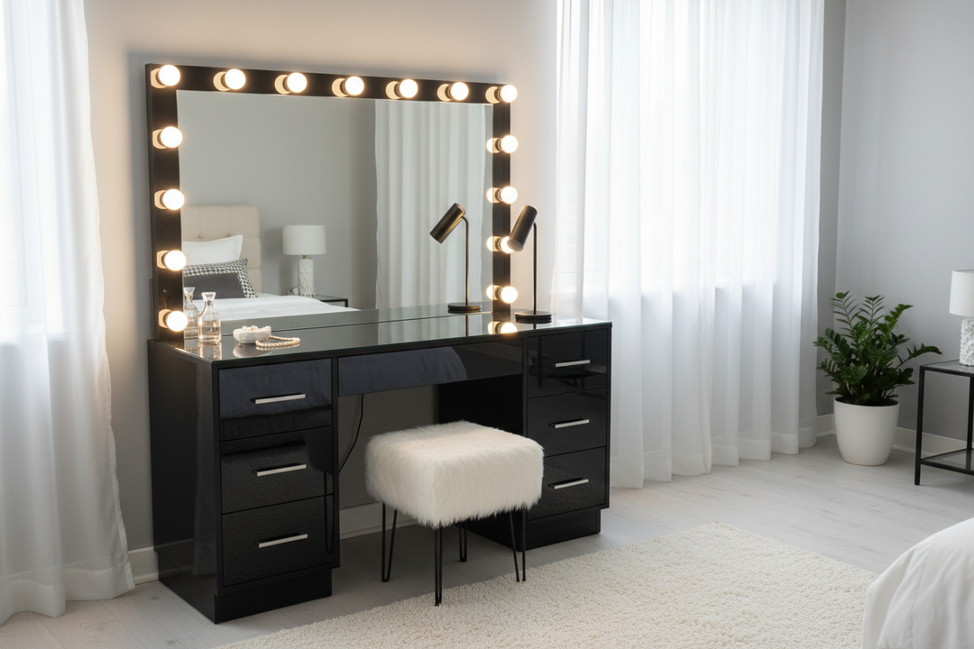 Black Vanity Mirror With Lights and Desk: A Styling Guide
