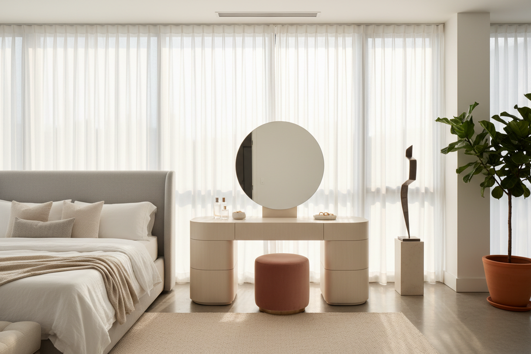 Curved Vanity Table: Why Your Bedroom Needs This Soft Shape