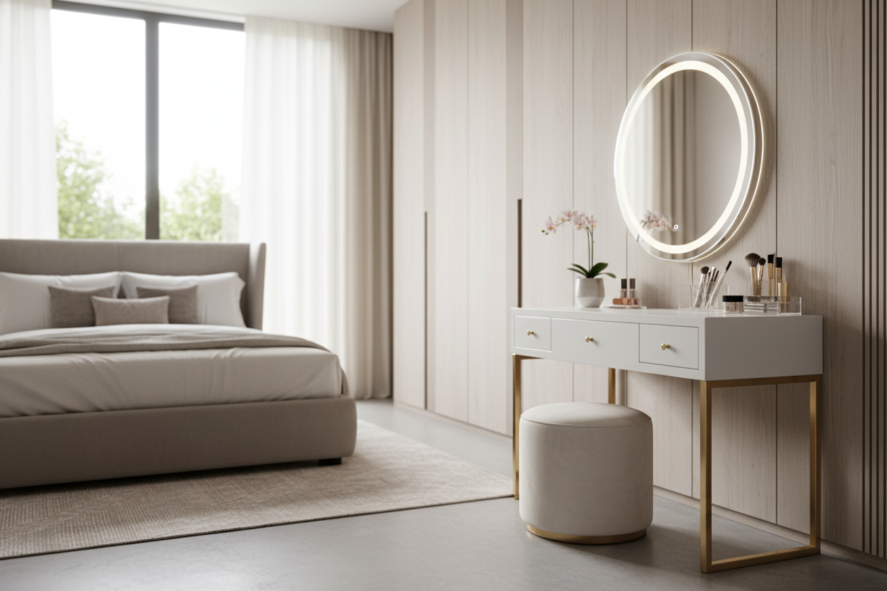 Makeup Table and Bench: How to Make It Work in Any Bedroom
