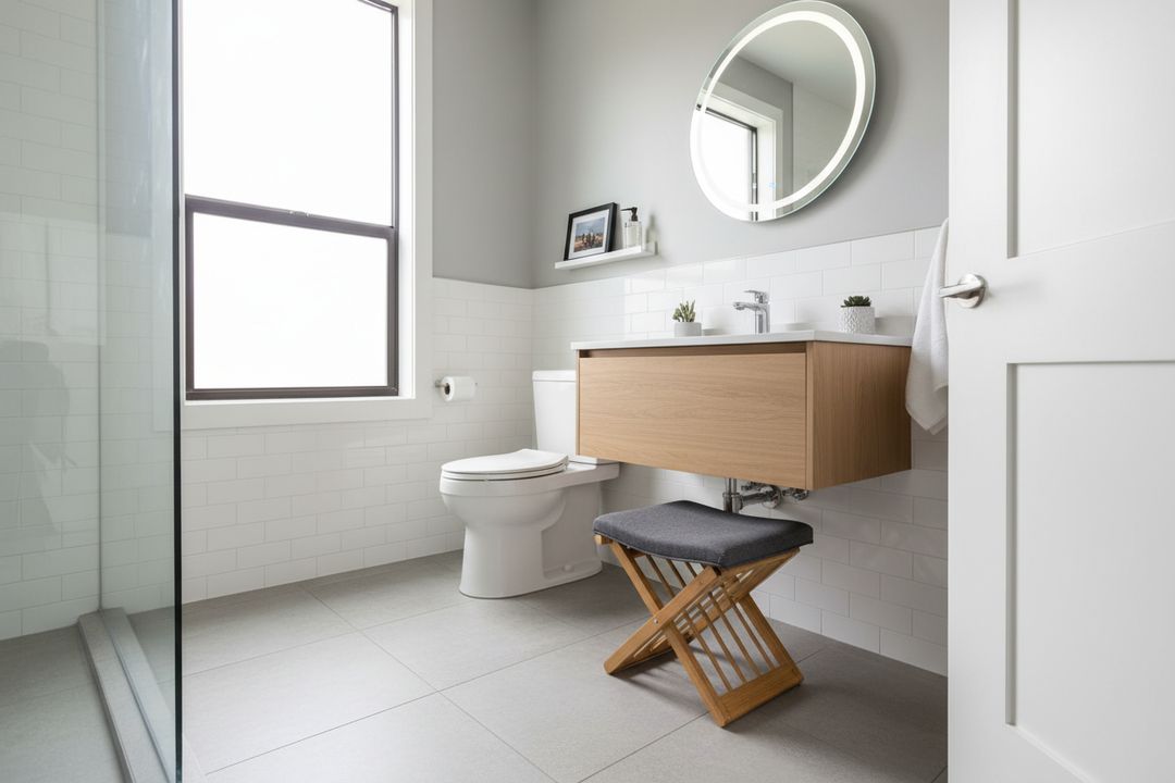 Collapsible Vanity Stool: The Secret to Small Bathrooms