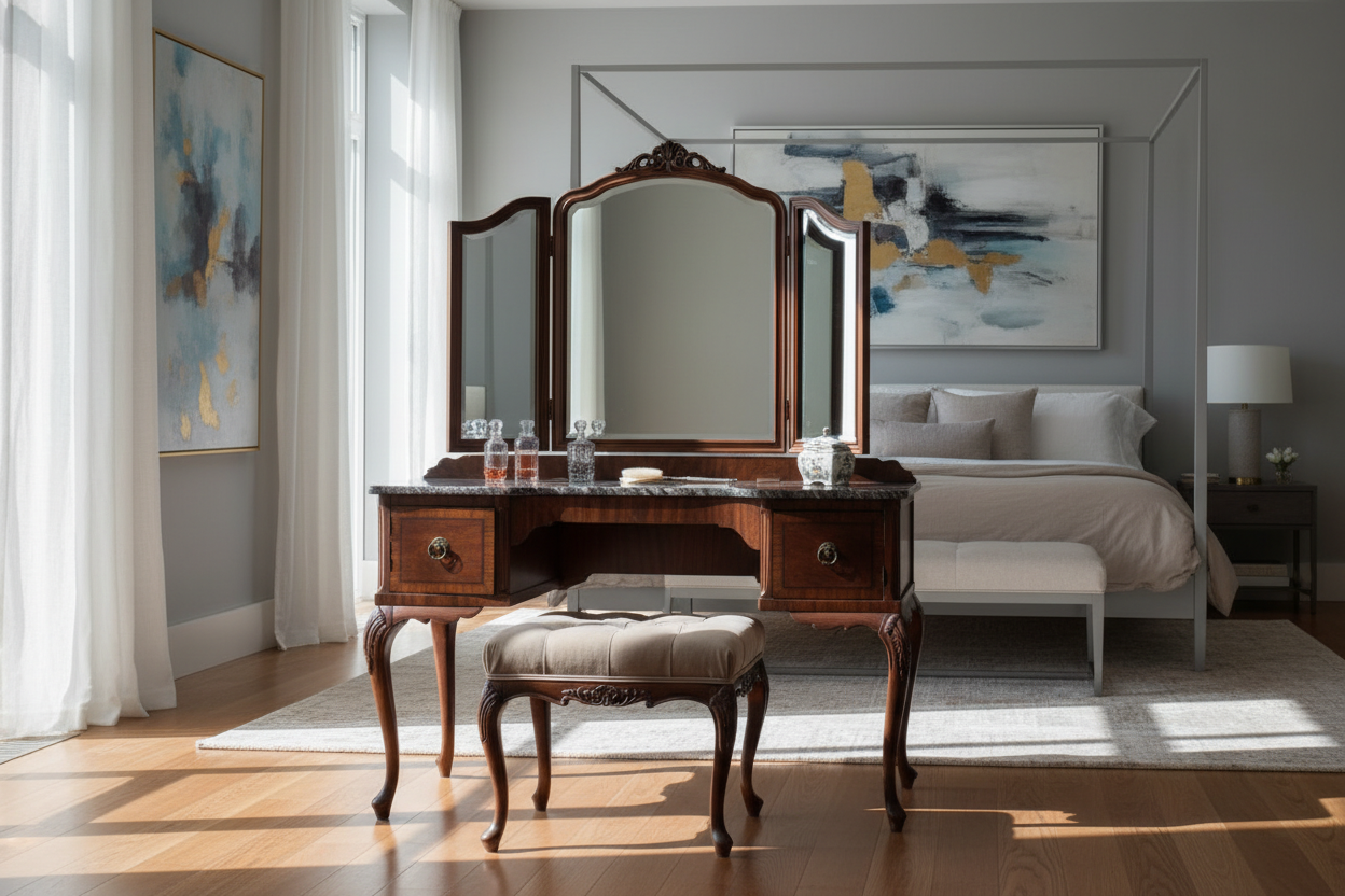 Why Antique Dressing Tables with Mirror Beat Modern Vanities