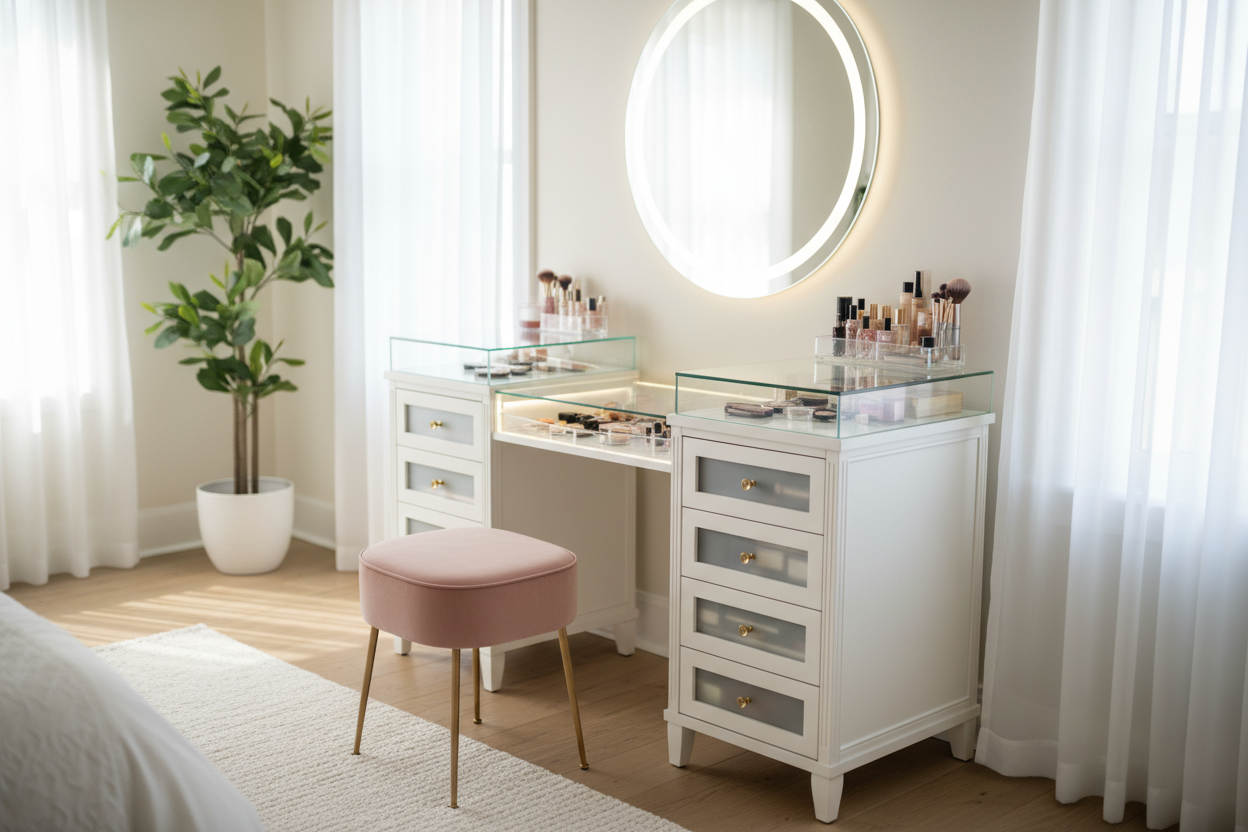 Glass Top Makeup Vanity With Drawers: Is It Worth the Upkeep?