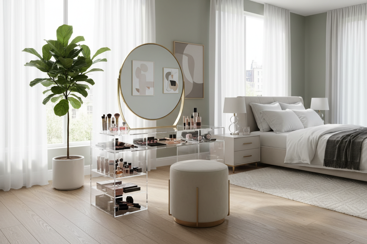 Is a Clear Top Makeup Vanity Worth It? What Designers Think