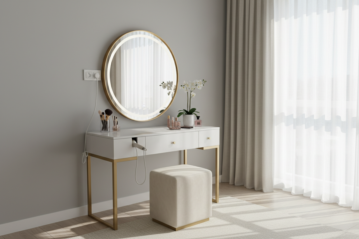 Makeup Vanity Outlet Guide: How to Hide Cords and Stay Sleek