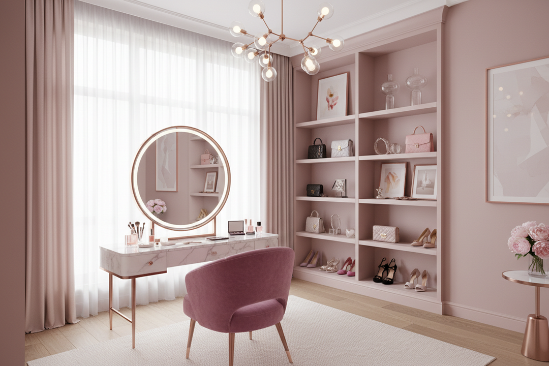 Styling a Luxury Makeup Room Pink Without Looking Childish