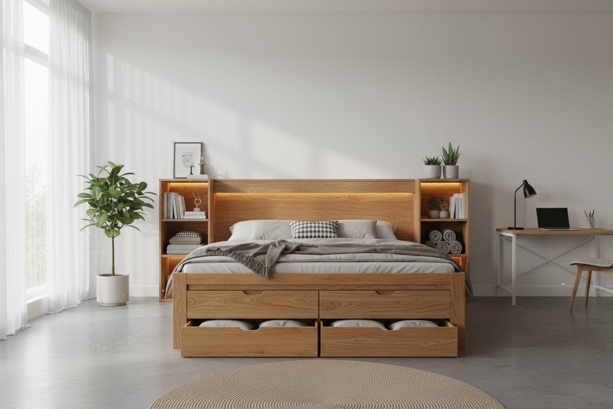 Maximizing Space: Is a Double Wooden Bed with Storage the Answer to Your Clutter?