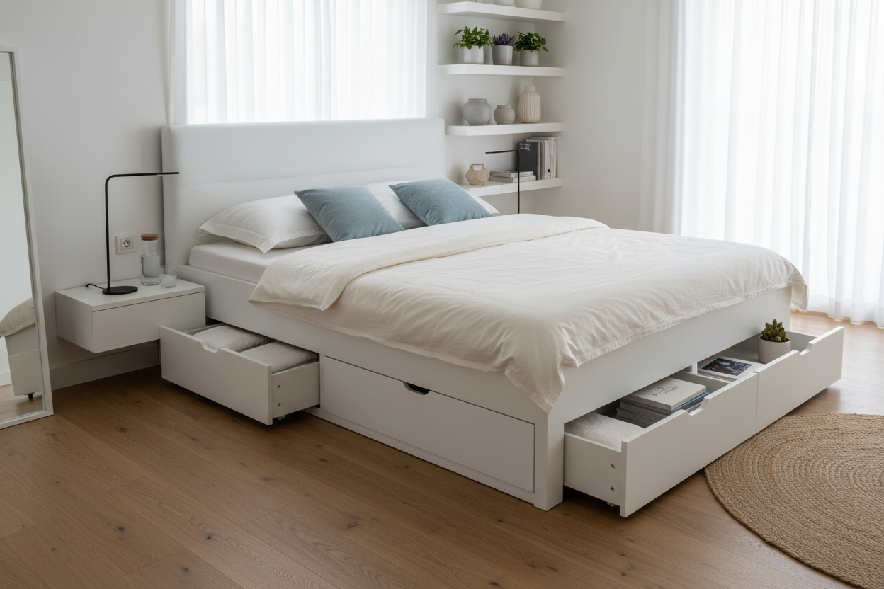 Maximizing Space: Why a White Double Bed with Storage Changed My Bedroom Game