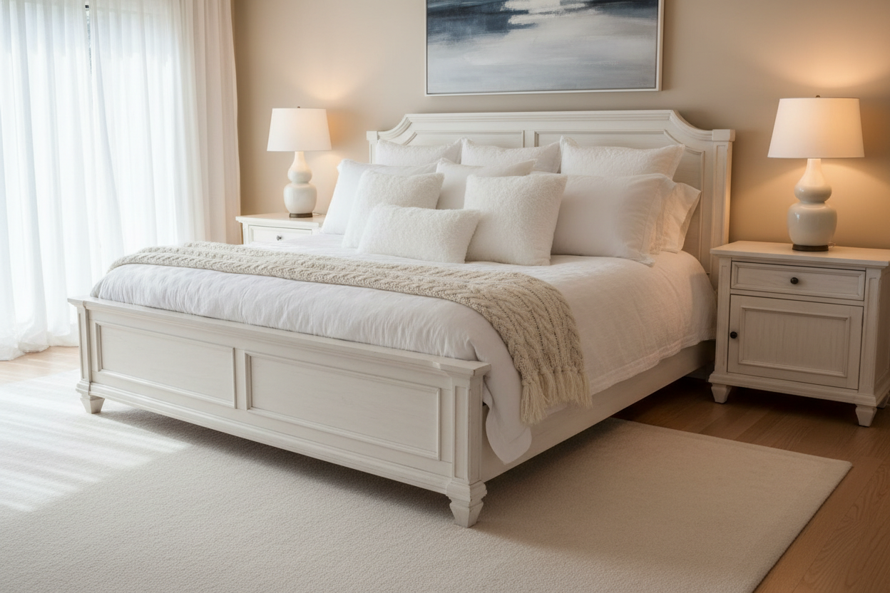 Sleeping on a Cloud: Why a White Wooden King Bed Transforms Your Master Suite