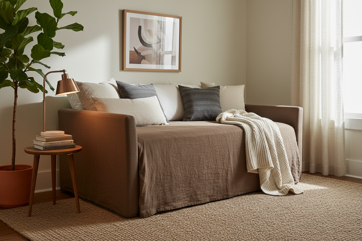 The Cozy Anchor: Why a Brown Daybed Cover Is the Upgrade Your Guest Room Needs
