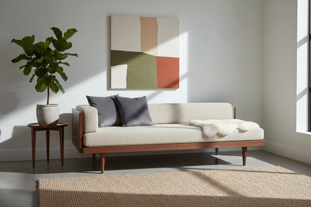 Why the Poly and Bark Jasper Daybed Is the Mid-Century Staple You Actually Need