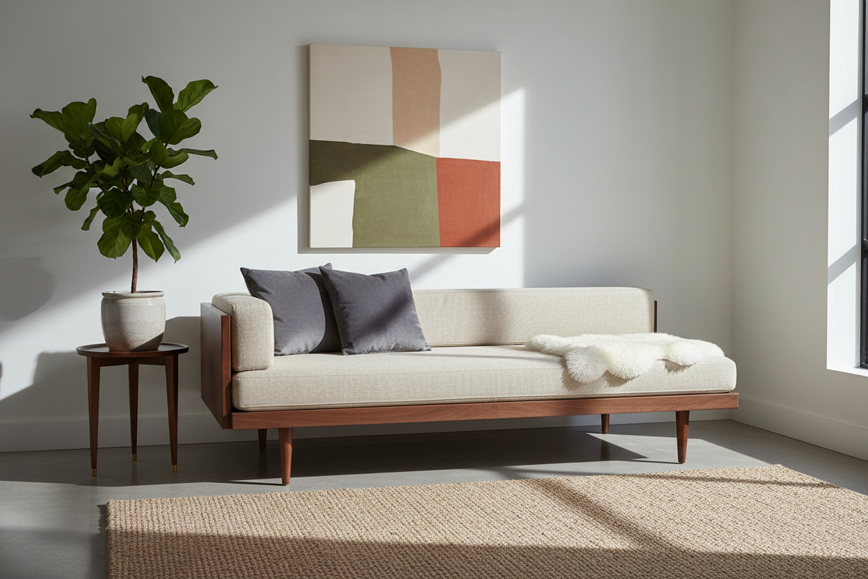 Why the Poly and Bark Jasper Daybed Is the Mid-Century Staple You Actually Need