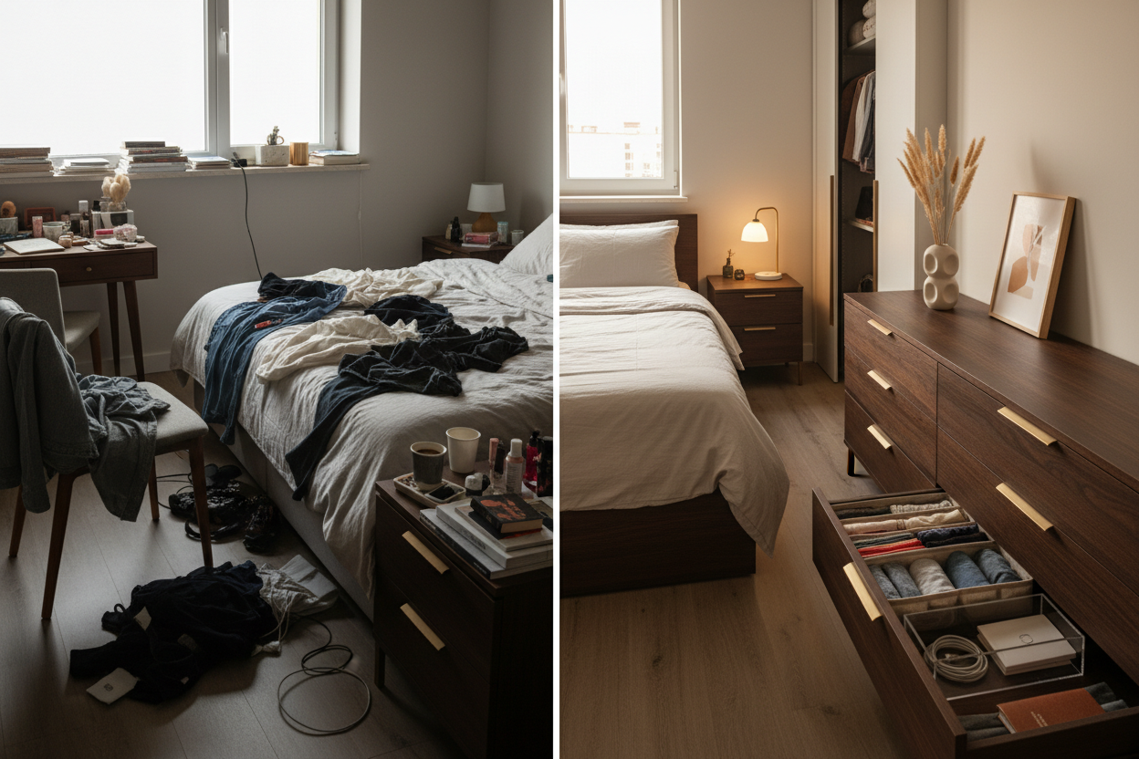 Why Your Bedroom Feels Cluttered (And How the Right Drawers Fix It)