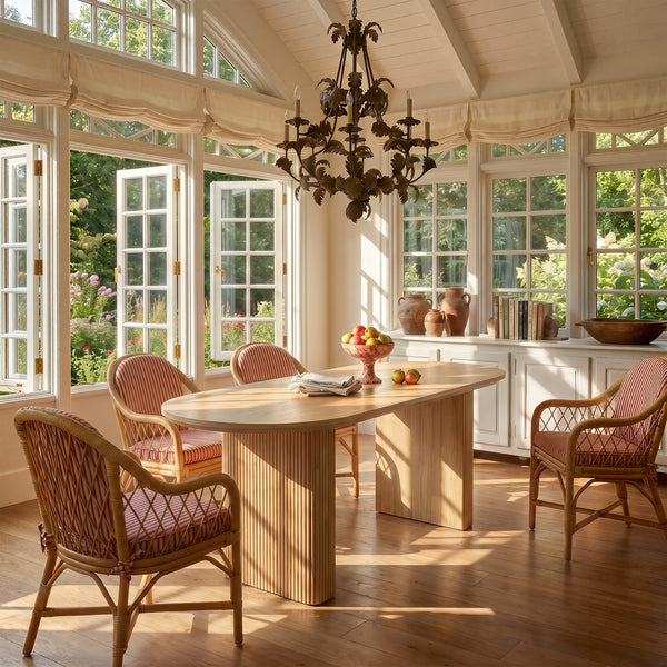 Solid Wood Sculpted Base Dining Table