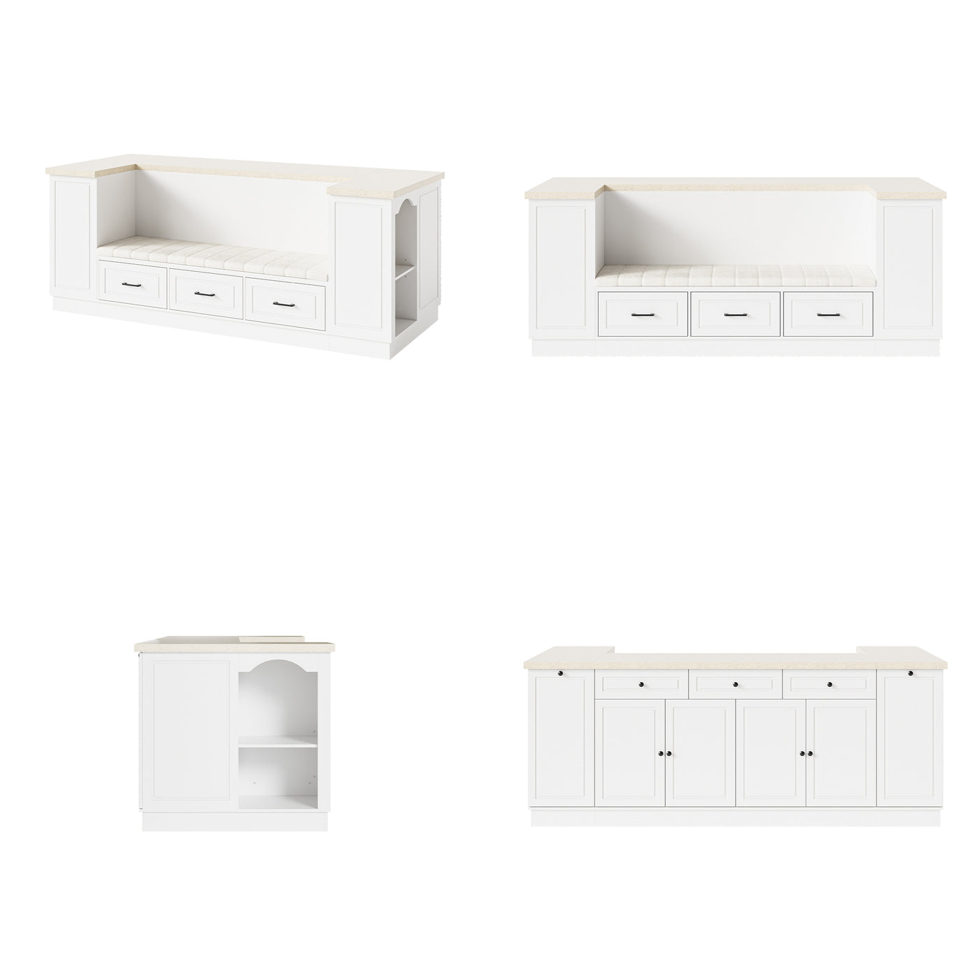 Kitchen Island with Built-in Bench & Storage