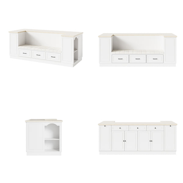 Kitchen Island with Built-in Bench & Storage