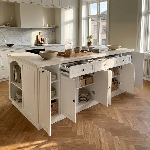 Kitchen Island with Built-in Bench & Storage