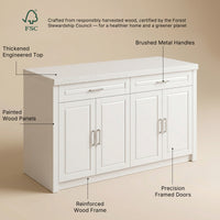Modern Double-Sided Kitchen Island with Storage and Seating Space