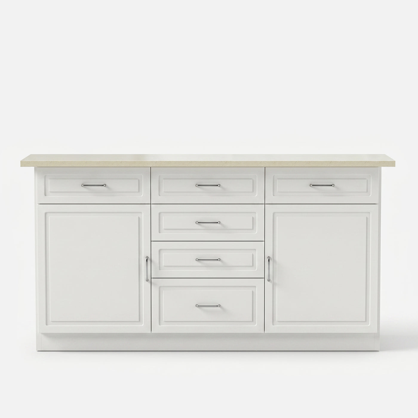 Modern Kitchen Island with Built-In Power Outlet and Dual-Level Tabletop
