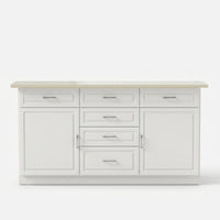 Modern Kitchen Island with Built-In Power Outlet and Dual-Level Tabletop