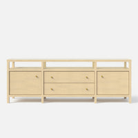 Storage Cabinet with Open Shelf, Drawers and Double Cabinets