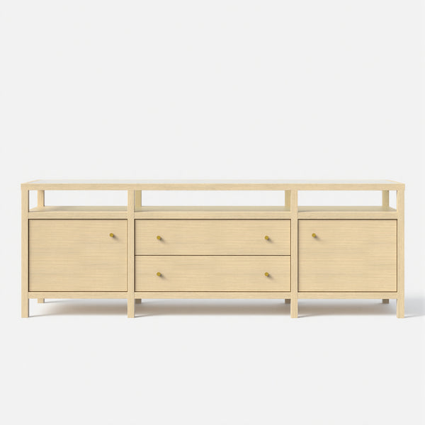 Storage Cabinet with Open Shelf, Drawers and Double Cabinets