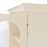 Arched Display Cabinet with Glass Doors and Integrated Lighting