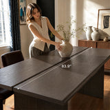 Dark Wood Dining Table with Split-Top Design