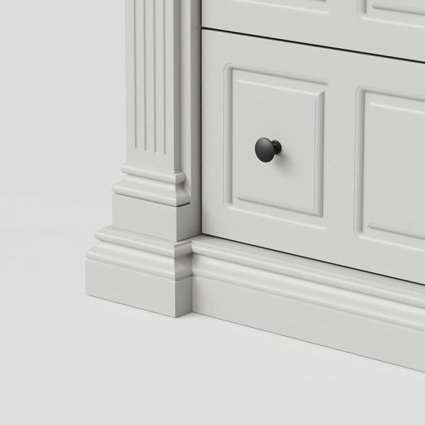 75'' 6-Drawer Symmetric Bookcase With Glass Doors