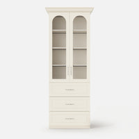 Arched Display Cabinet with Glass Doors and Integrated Lighting