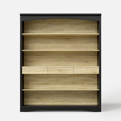 Bookcase and Display Cabinet with 5 Shelves and 3 Drawers