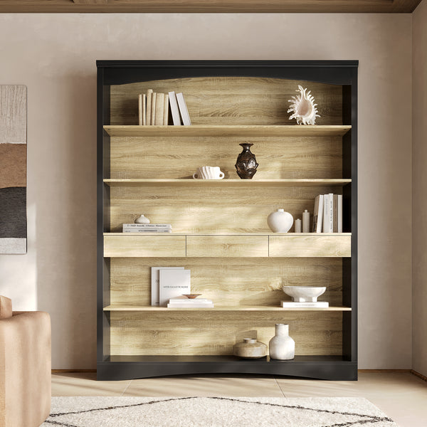 Bookcase and Display Cabinet with 5 Shelves and 3 Drawers