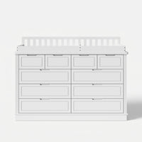 Solid Wood Changing Table with Drawers and Handle-Free Design
