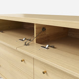 Storage Cabinet with Flip-Down Doors and 4 Drawers