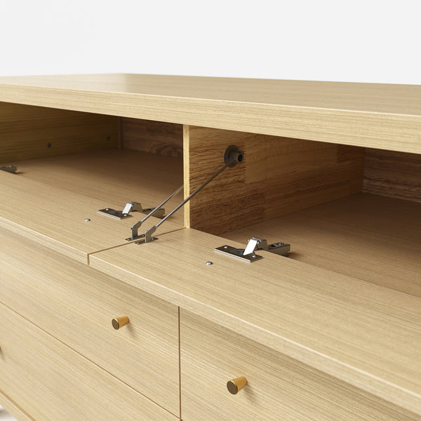 Storage Cabinet with Flip-Down Doors and 4 Drawers