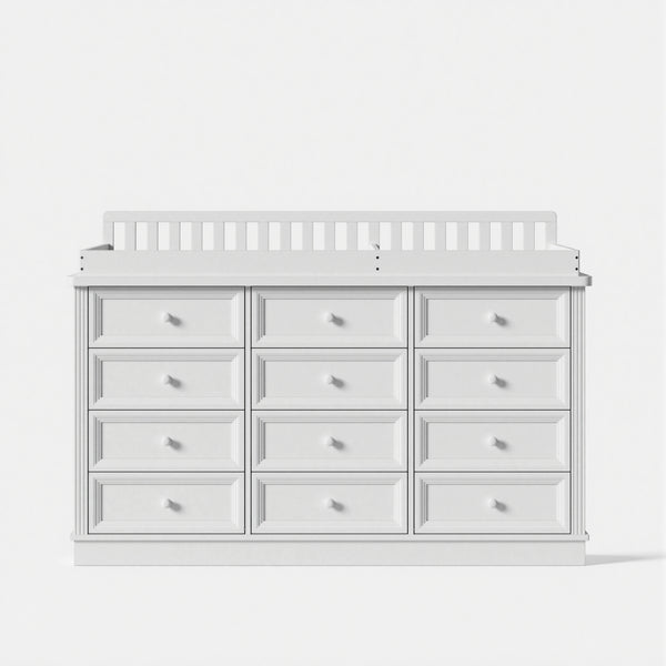 Solid Wood Changing Table with 9 Drawers