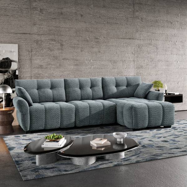4-Piece Modern Upholstered L-Shape Sectional Sofa With Premium Fabric