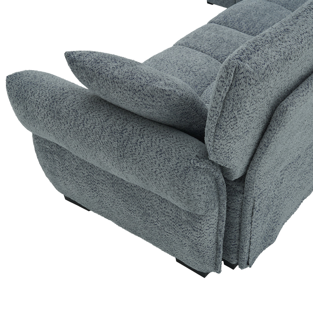 4-Piece Modern Upholstered L-Shape Sectional Sofa With Premium Fabric