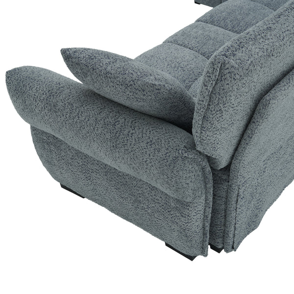 4-Piece Modern Upholstered L-Shape Sectional Sofa With Premium Fabric